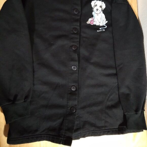 Vintage Whim Z Puppy Graphic Double Collar Cardigan Sweater - Picture 2 of 8